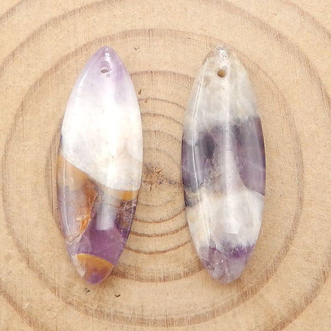 Natural Amethyst Earring Beads 28×10×4mm, 3.6g