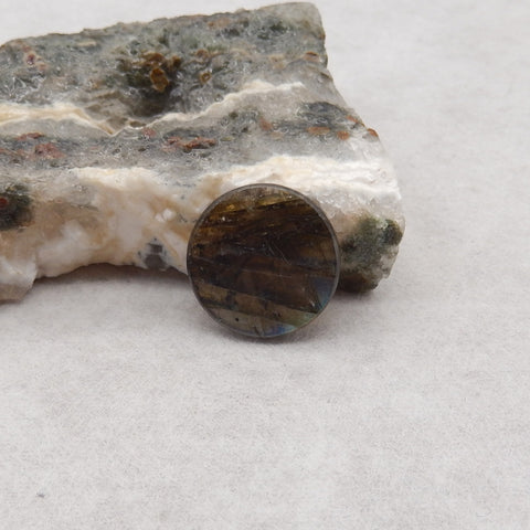 Natural Flash Labradorite Round Pendant Bead, 20x3mm, 2.5g