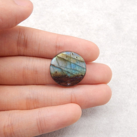 Natural Flash Labradorite Round Pendant Bead, 20x3mm, 2.5g