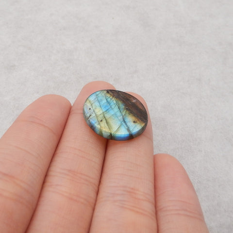 Natural Flash Labradorite Round Pendant Bead, 20x3mm, 2.5g