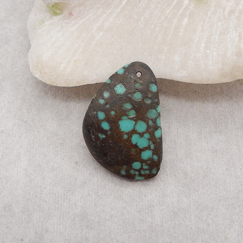 1PC Natural Beautitul Turquoise Gemstone Pendant Bead, Gemstone For Jewelry DIY Making, Drilled Flatback Cabochon, 26×17×3mm, 2.9g