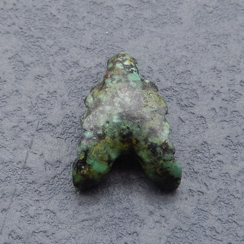 Natural African Turquoise Carved Wolf Head Pendant Bead 22*17*9mm, 3.5g