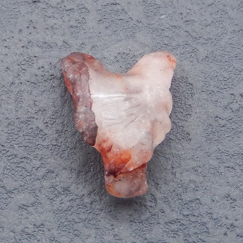 Natural Crazy Lace Agate Carved wolf head Pendant Bead 23*16*8mm, 3.5g