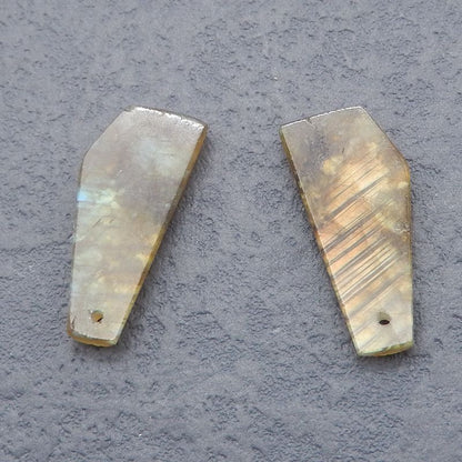 Natural Labradorite Earring Beads 27*12*4mm, 4.5g