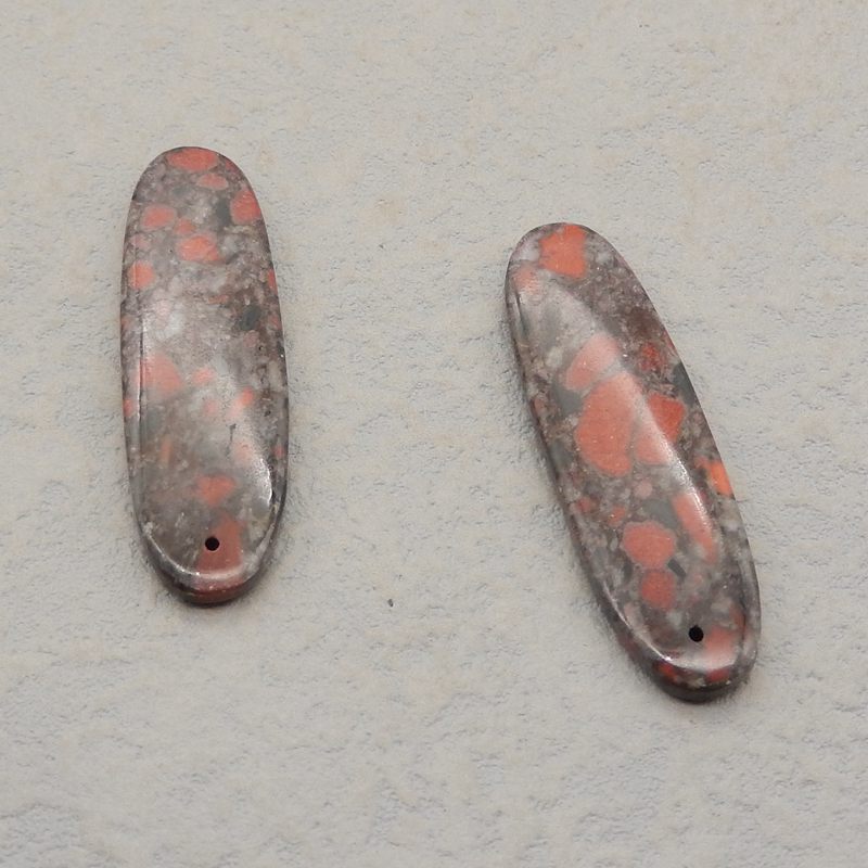 Natural African Blood Stone Earring Beads 42*13*4mm, 8.4g