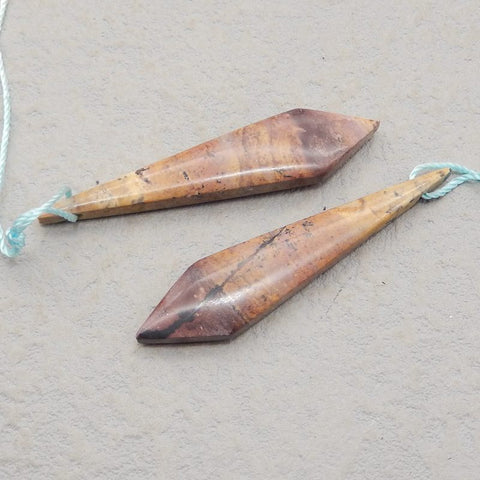 Natural Red Creek Jasper Earring Beads 41x11x3mm, 3.3g