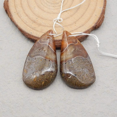 Natural Ammonite Fossil Earring Beads 32x13x5mm, 6.7g