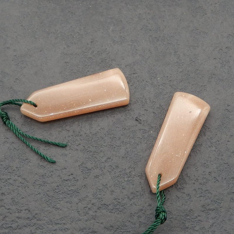 Natural Heliolite Sunstone Earring Beads 32x13x4mm, 6.4g