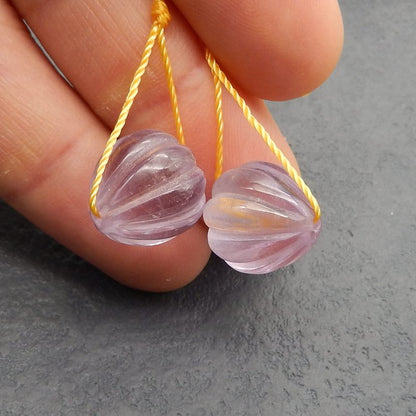 Natural Amethyst Earring Beads 14*13*13mm, 7.3g