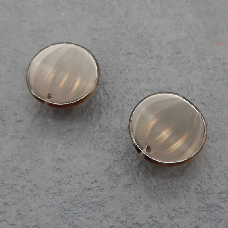 Natural Smoky Quartz Earring Beads 18*18*8mm, 6.8g