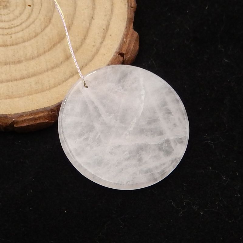 Natural Pink Opal Pendant Bead 30*30*3mm, 5.1g