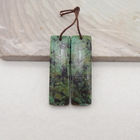 New 1 Pair Natural African Turquoise Gemstone Earring Beads,Popular Gemstone Earring Pair, Drilled Gemstone Pair, 36×11×4mm, 7.5g