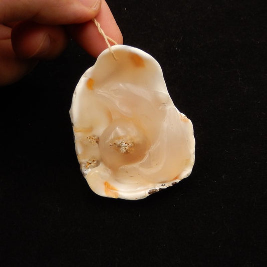 Natural Agate Carved dophin Pendant Bead 63*50*17mm, 59.2g