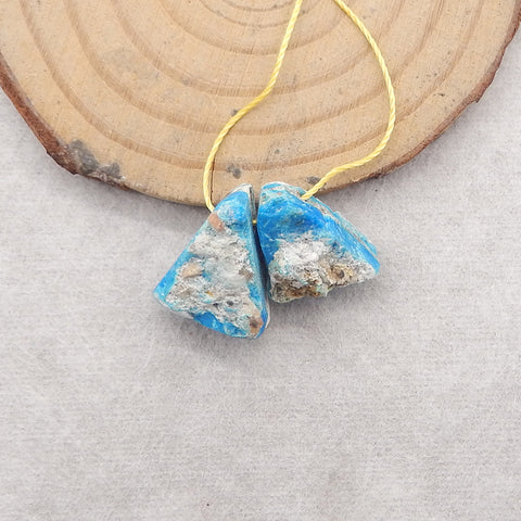 Nugget (Rough Sides) Natural Blue Opal Earring Beads, 16x12x7mm,3.2g
