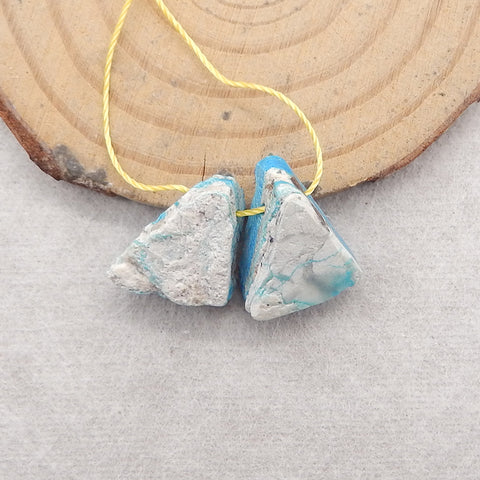 Nugget (Rough Sides) Natural Blue Opal Earring Beads, 16x12x7mm,3.2g