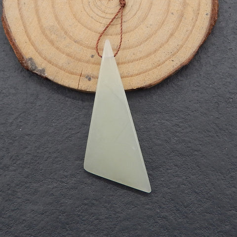 Natural Nephrite Jade Pendant Bead, 46×17×4mm, 4g