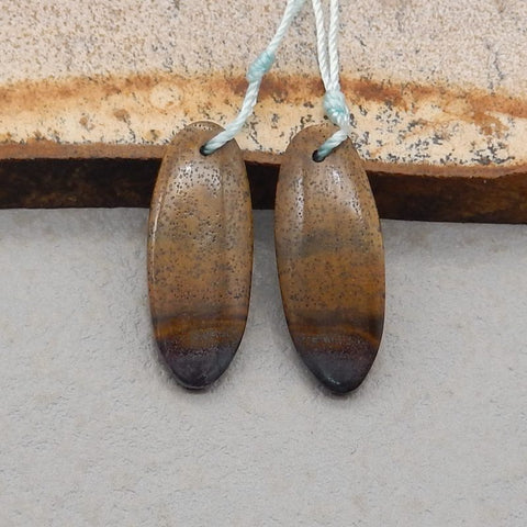 Natural Iron Tiger's Eye Earring Beads 26*10*4mm, 3.6g