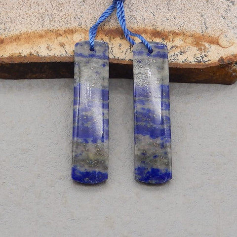 Natural Lapis Lazuli Earring Beads 36X11X4mm, 8.9g