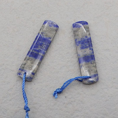 Natural Lapis Lazuli Earring Beads 36X11X4mm, 8.9g