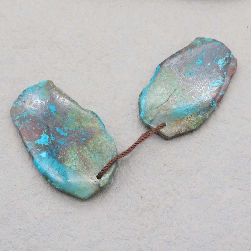 Natural Chrysocolla Earring Beads 41*23*5mm, 17.0g