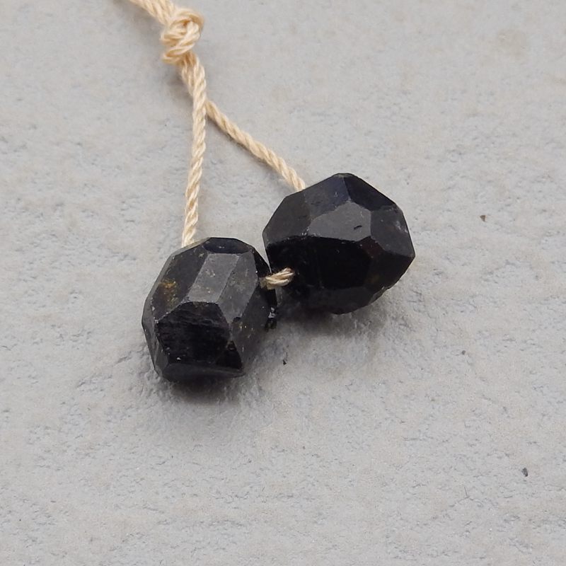 Natural Black Tourmaline Earring Beads 11*9*8mm, 3.0g