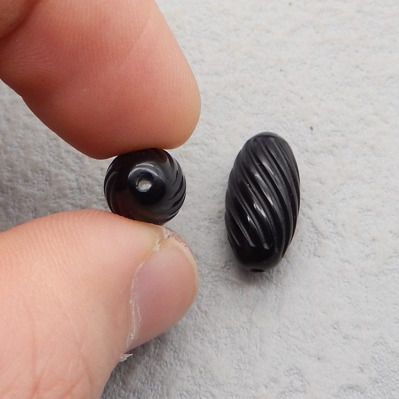 Natural Obsidian Earring Beads 18*10*10mm, 4g