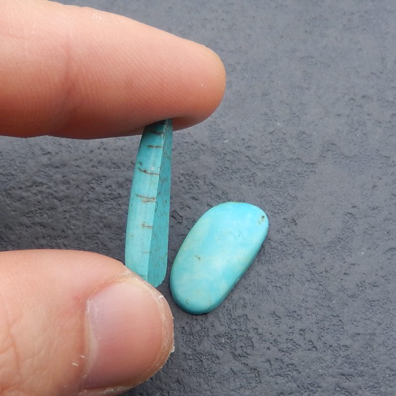 Natural Turquoise Cabochons Paired 23*10*4mm, 21*11*4mm, 3.9g