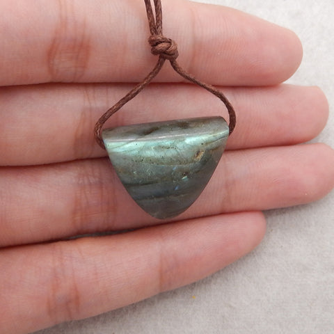 Natural Labradorite Gemstone Pendant, Gem Jewelry Gift, 19×23×10mm, 6.8g