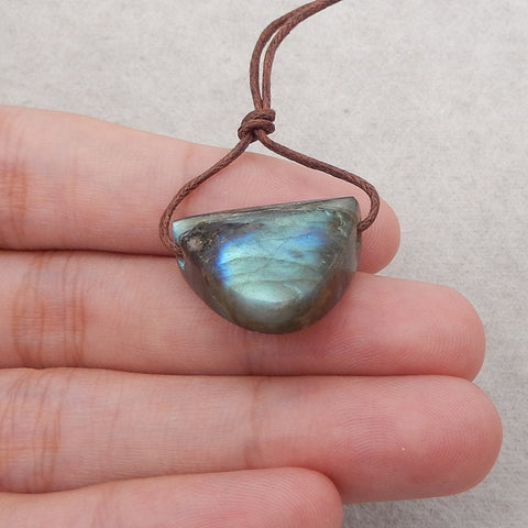Natural Labradorite Gemstone Pendant, Gem Jewelry Gift, 19×23×10mm, 6.8g