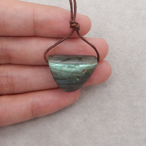 Natural Labradorite Gemstone Pendant, Gem Jewelry Gift, 19×23×10mm, 6.8g