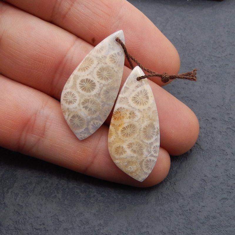 Natural Indonesian Coral Earring Beads 35*16*4mm, 6.9g