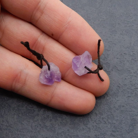 Natural Amethyst Earring Beads 16x11x8mm, 3.9g