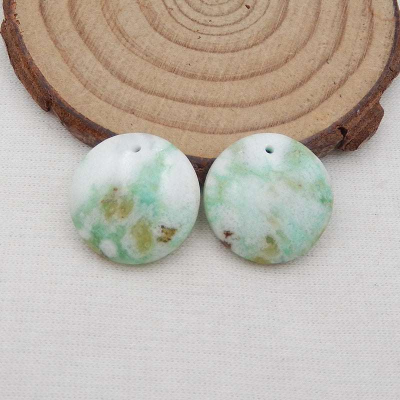 Natural Chrysoprase Earring Beads 18x18x4mm, 5.3g
