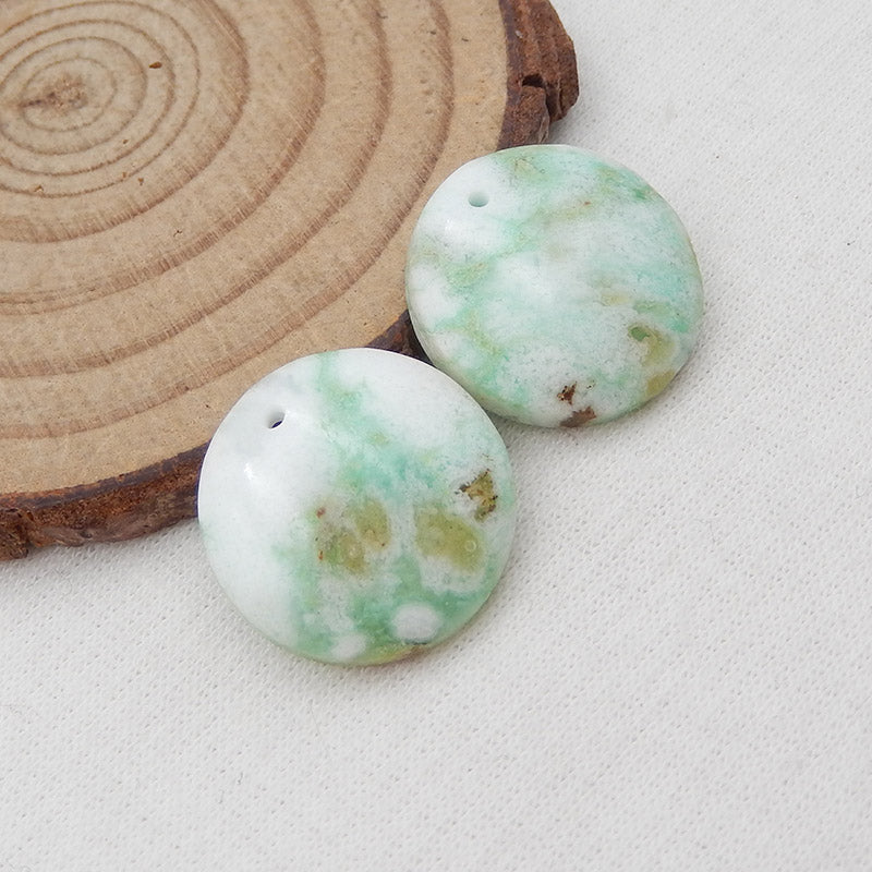 Natural Chrysoprase Earring Beads 18x18x4mm, 5.3g