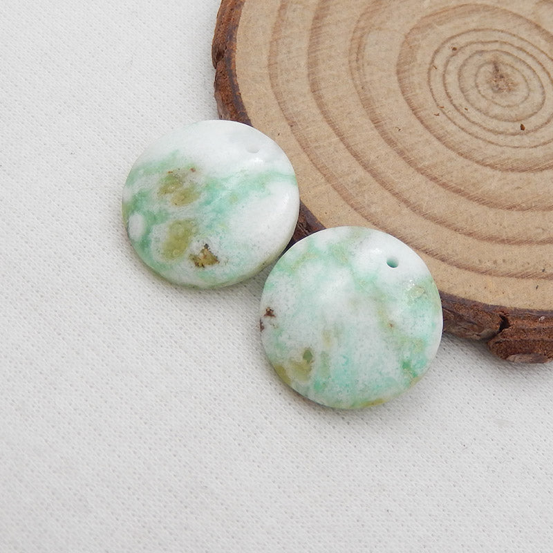 Natural Chrysoprase Earring Beads 18x18x4mm, 5.3g