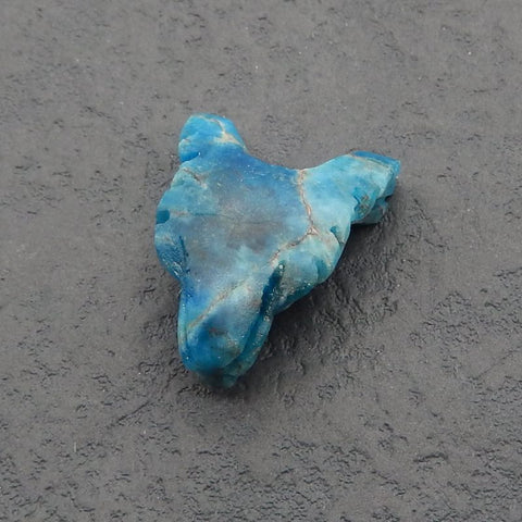 Natural Blue Apatite Carved wolf head  Pendant Bead 23x16x8mm, 3.8g