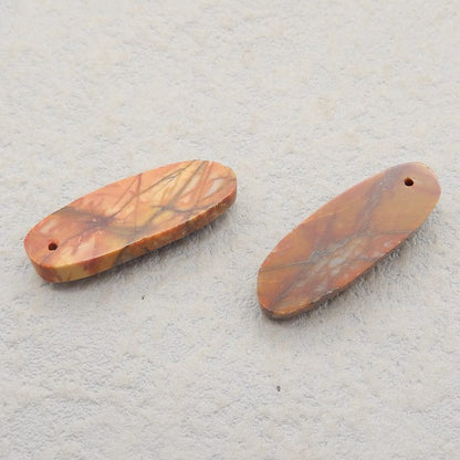 Natural Red Creek Jasper Earring Beads 25*9*5mm, 4.3g