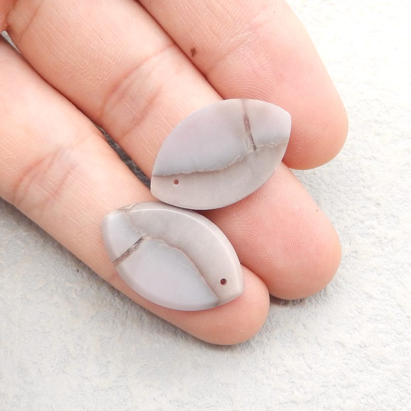 Natural Purple Agate Earring Beads 25*15*3mm, 4.2g