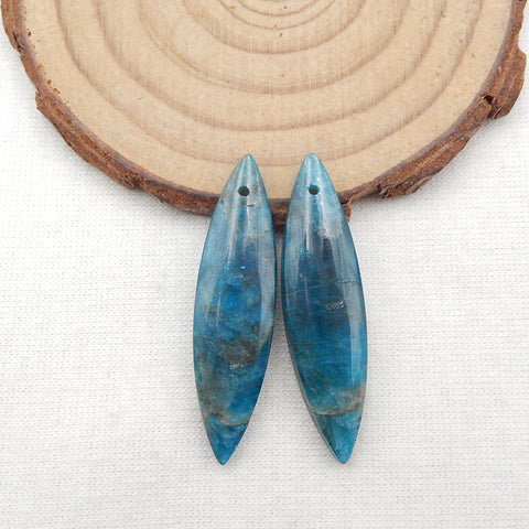 Natural Blue Apatite Crystal Earring Beads 37*10*5mm, 6.4g