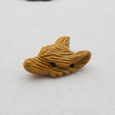 Natural Mookaite Jasper Carved wolf head Pendant Bead 32x23x11mm, 8.1g