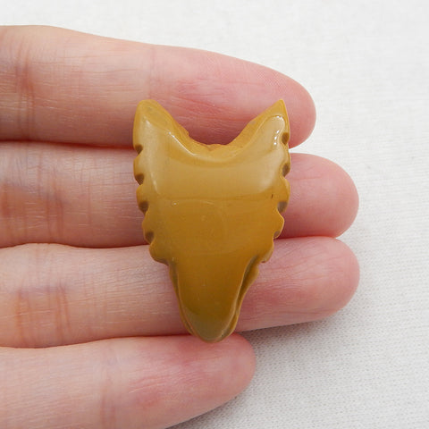 Natural Mookaite Jasper Carved wolf head Pendant Bead 32x23x11mm, 8.1g