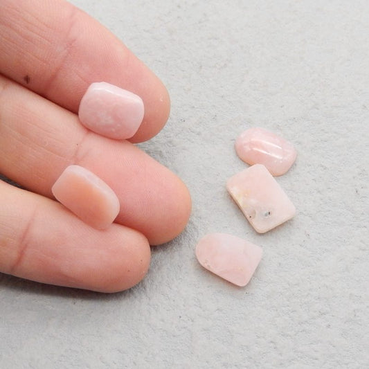 5 pcs Natural Pink Opal Cabochons 13*10*4mm, 13*9*3mm, 3.7g