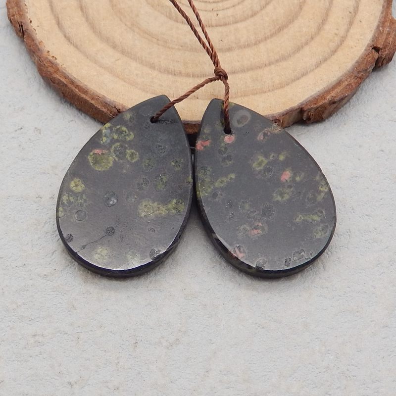Natural Poppy Jasper Earring Beads 30x20x3mm, 8.7g