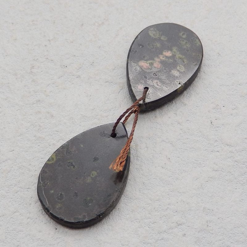 Natural Poppy Jasper Earring Beads 30x20x3mm, 8.7g