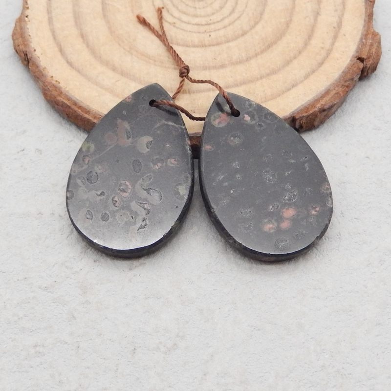 Natural Poppy Jasper Earring Beads 30x20x3mm, 8.7g