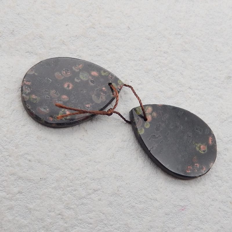 Natural Poppy Jasper Earring Beads 30x20x3mm, 8.7g