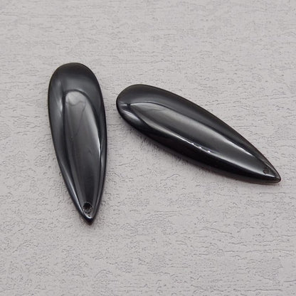 Natural Obsidian Earring Beads 41*13*5mm, 7.5g