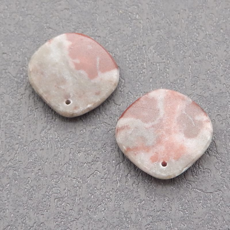 Natural Pink Tourmaline Earring Beads 20*18*4mm, 4.2g