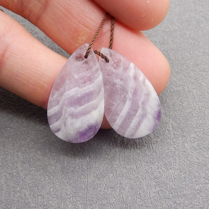 Natural Amethyst Earring Beads 30*17*4mm, 6.0g