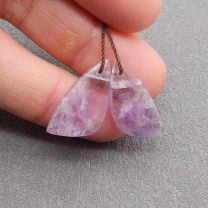 Natural Amethyst Earring Beads 25*12*3mm, 3.3g